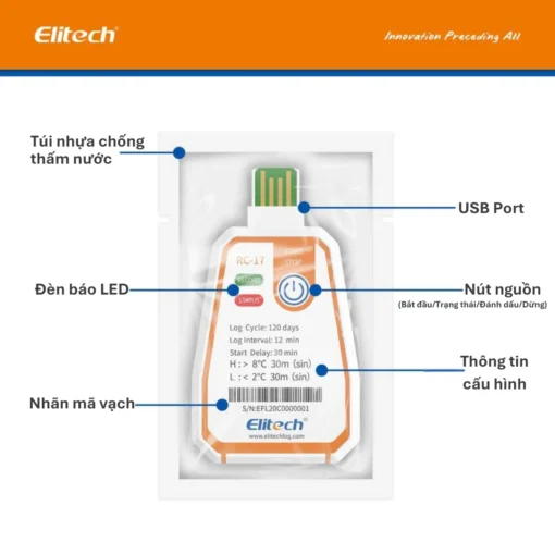 Bộ ghi nhiệt độ USB Elitech RC-17 (Dùng 1 lần) - Hình ảnh 4
