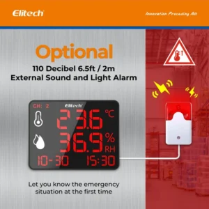 Nhiệt ẩm kế tự ghi Elitech DR-230 kết nối Bluetooth, lưu 30.000 dữ liệu, cảnh báo thông minh, phù hợp kho dược phẩm, kho lạnh và phòng thí nghiệm.
