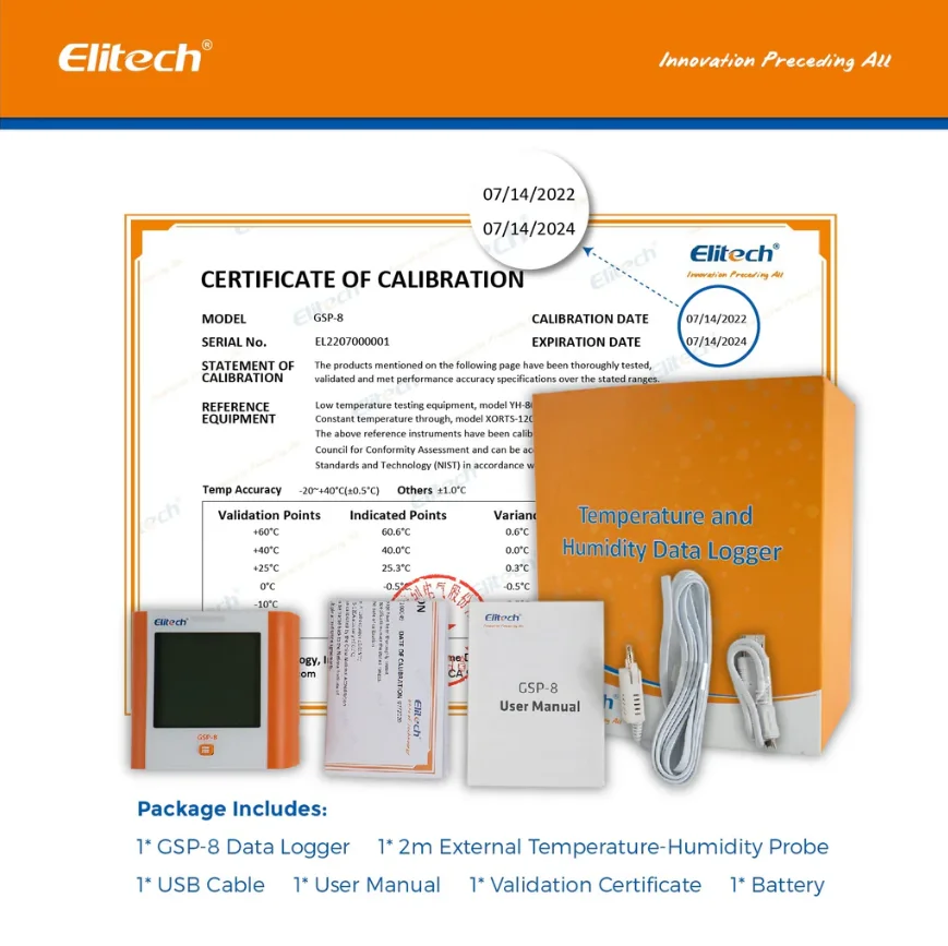 Thiết bị ghi nhiệt độ độ ẩm Elitech GSP-8 – Xuất PDF trực tiếp - Ảnh 7