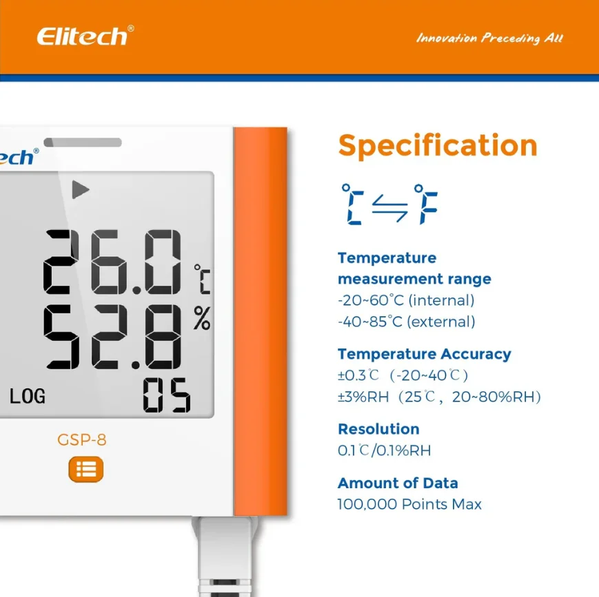 Thiết bị ghi nhiệt độ độ ẩm Elitech GSP-8 – Xuất PDF trực tiếp - Ảnh 6