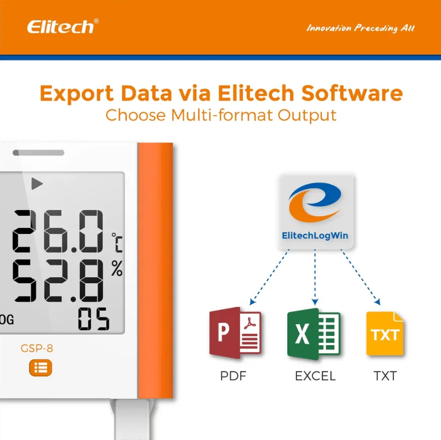 Thiết bị ghi nhiệt độ độ ẩm Elitech GSP-8 – Xuất PDF trực tiếp - Ảnh 5