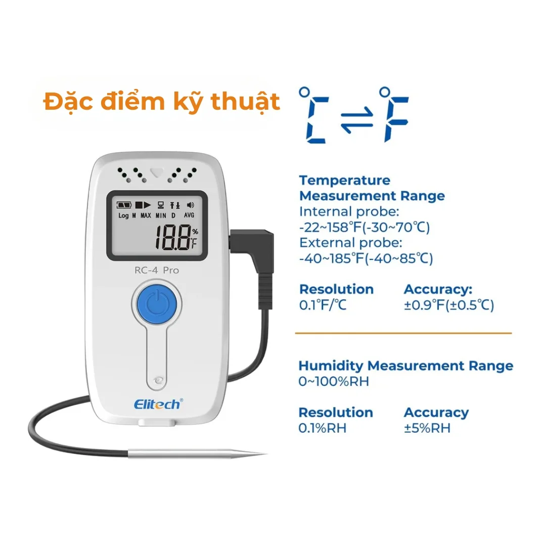 Nhiệt kế tự ghi Elitech RC-4 Pro - Ảnh 3