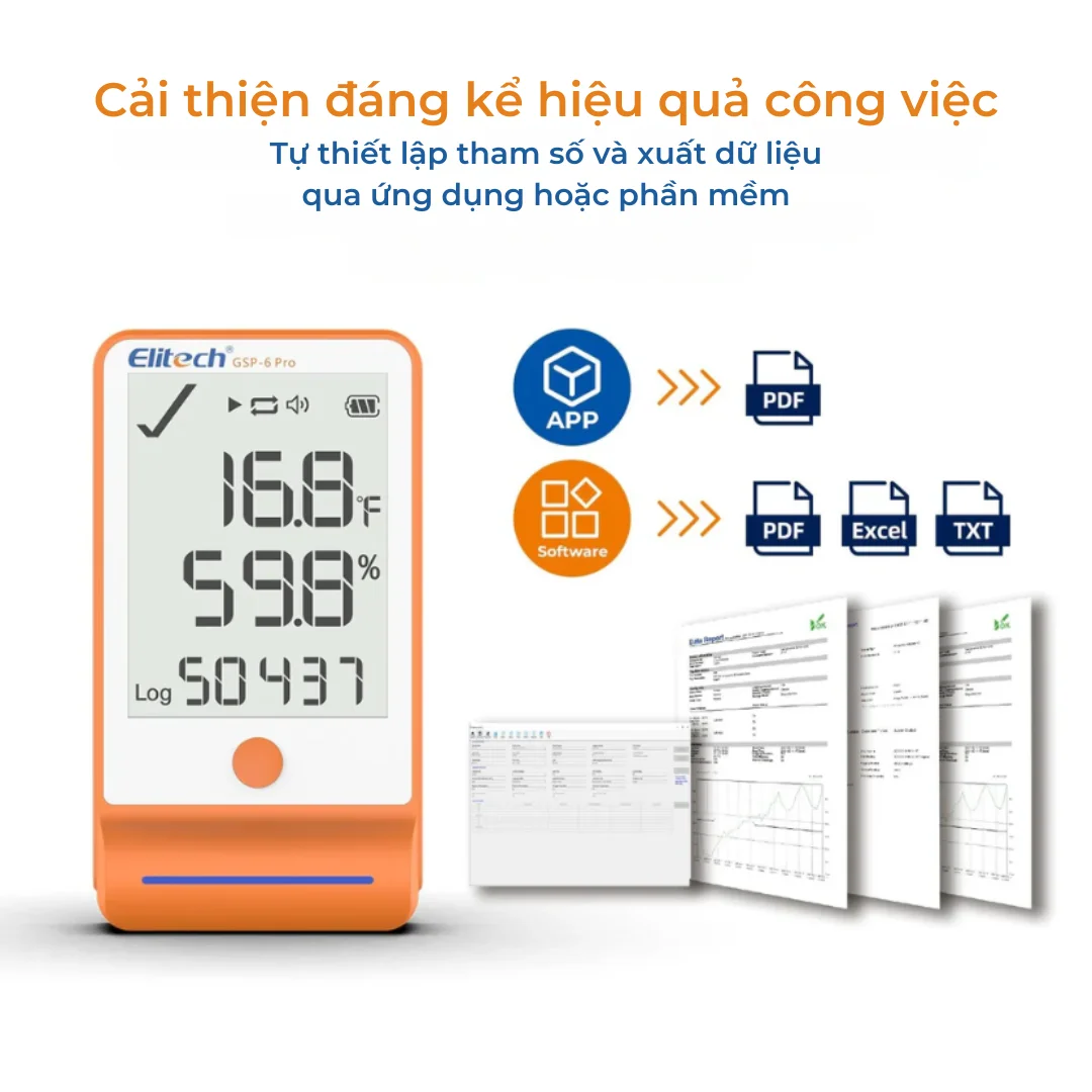 Nhiệt ẩm kế tự ghi Elitech GSP-6 Pro (100.000 điểm) - Ảnh 7