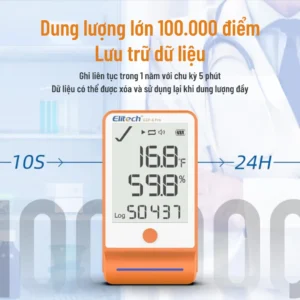 Nhiệt ẩm kế tự ghi Elitech GSP-6 Pro dung lượng lưu trữ 100.000 điểm