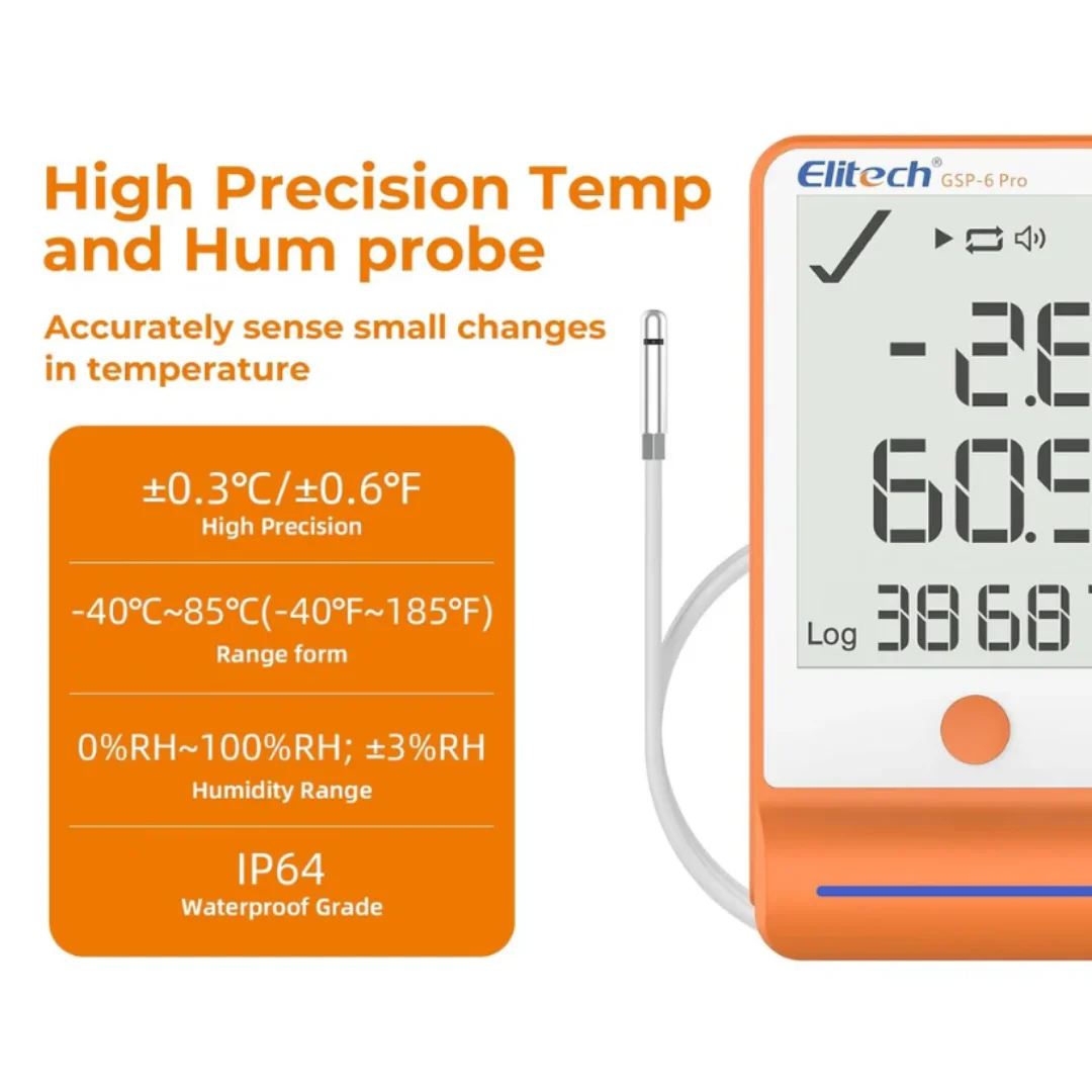 Nhiệt ẩm kế tự ghi Elitech GSP-6 Pro (100.000 điểm) - Ảnh 3
