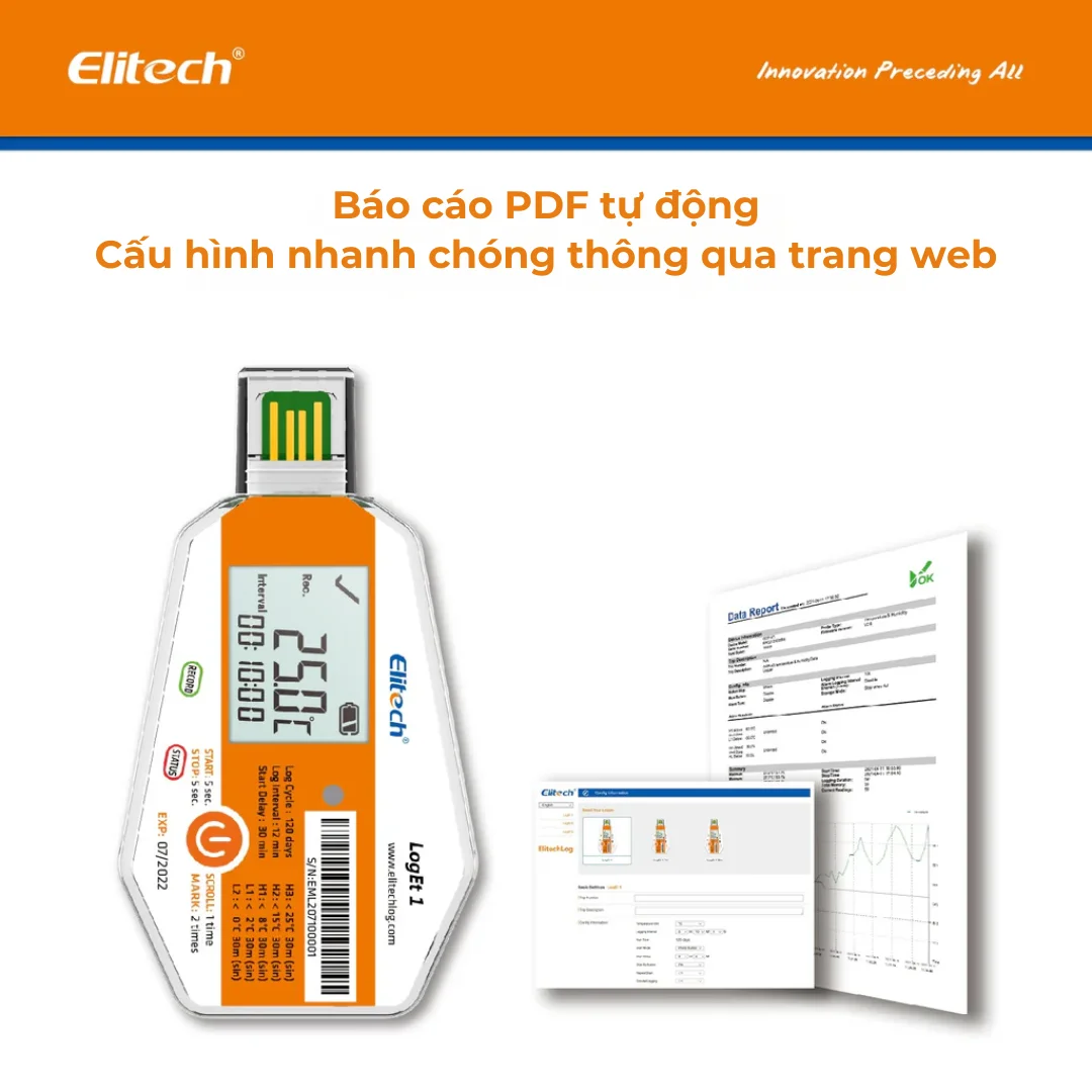 Bộ ghi dữ liệu nhiệt độ độ ẩm Elitech LogEt-1TH (Dùng 1 lần) - Ảnh 3