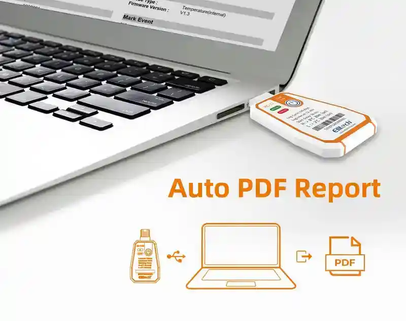 Báo cáo nhiệt độ dạng biểu đồ PDF từ thiết bị tự ghi Elitech