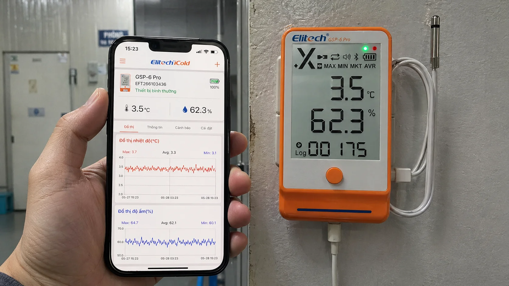 Hướng dẫn kết nối Elitech GSP-6 Pro với ứng dụng Elitech iCold qua Bluetooth trên điện thoại