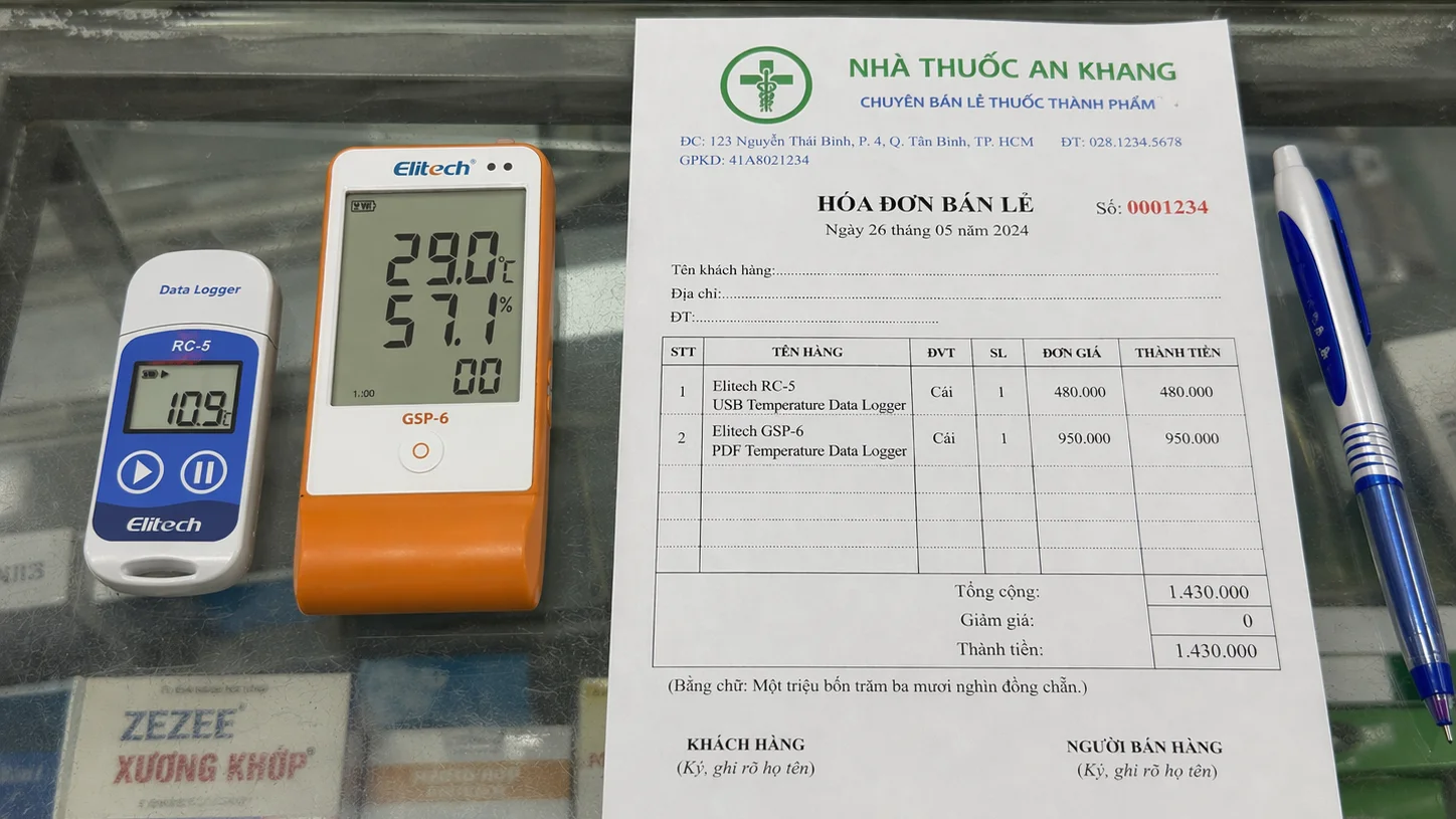 So sánh nhiệt kế tự ghi RC-5 và GSP-6 tại quầy thuốc