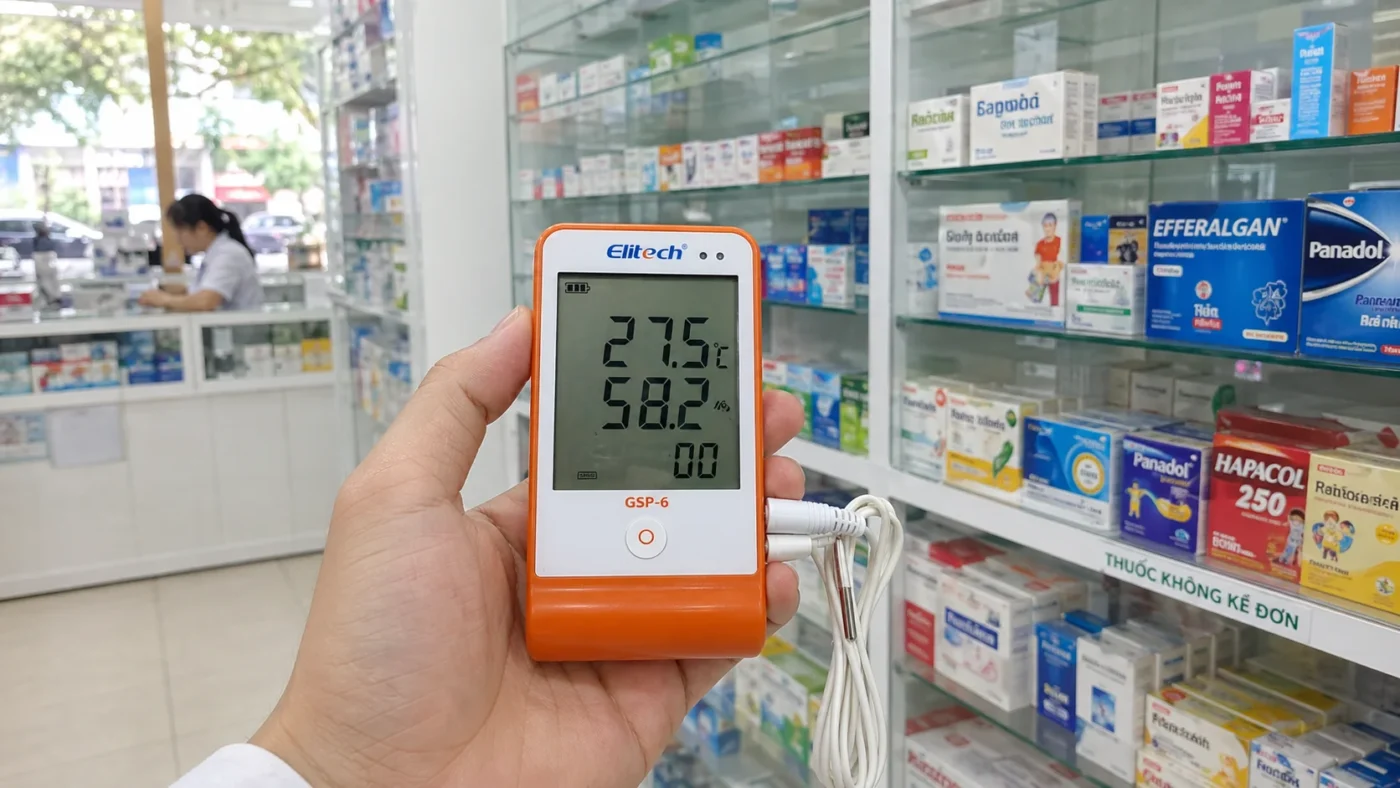 Theo dõi nhiệt độ độ ẩm nhà thuốc