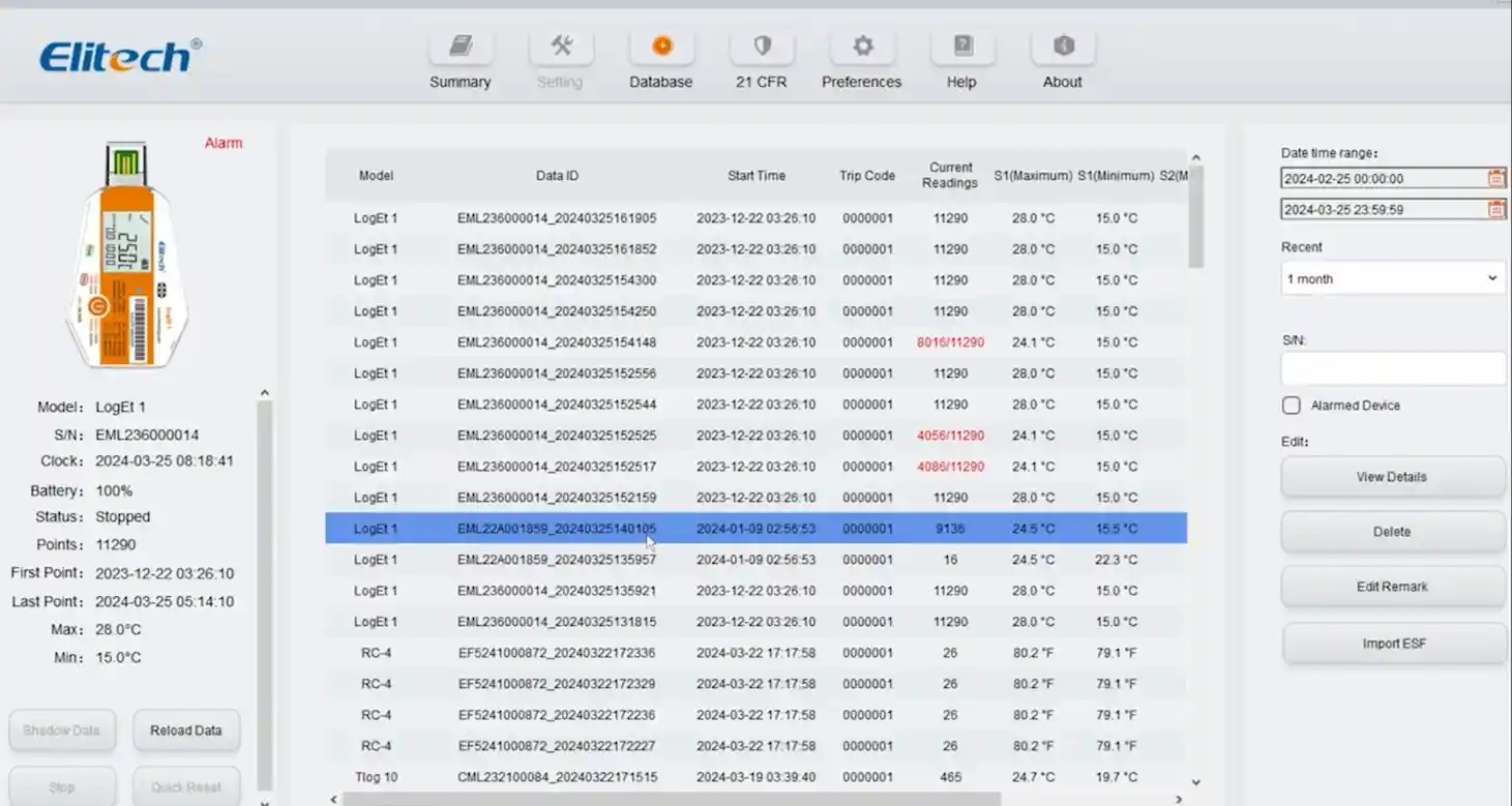 Màn hình máy tính hiển thị file báo cáo PDF nhiệt độ và độ ẩm